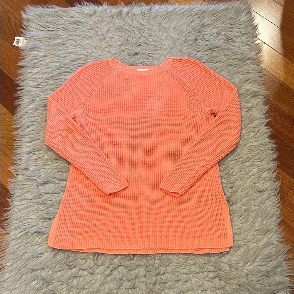 J. Jill Coral Knit Cotton Sweater Size‎ Medium Petite